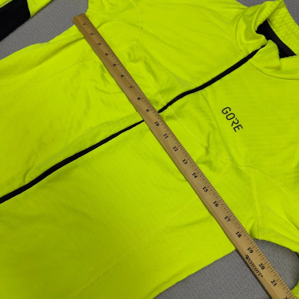 Gore Wear Neon Yellow Cycling Jacket Full Zip Reflective Mens Large Biking